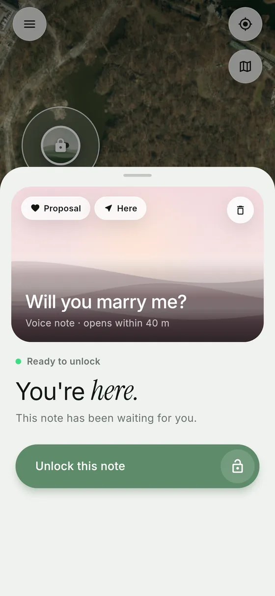 Standing at the spot: ready to unlock