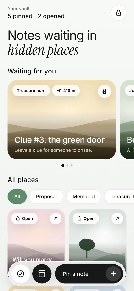 The vault: notes waiting in hidden places