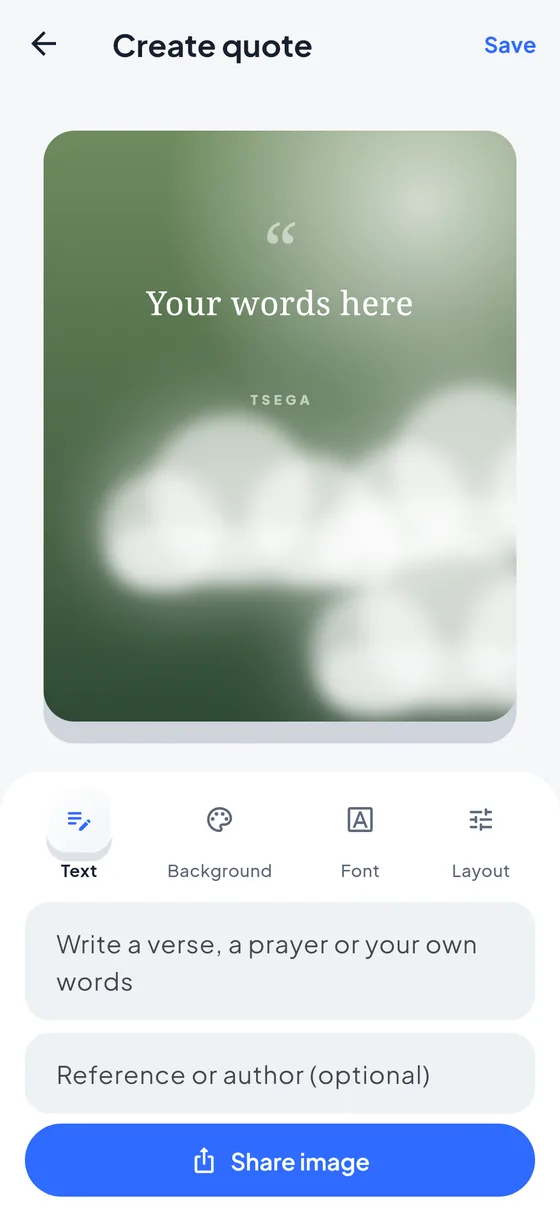 Designing a quote card