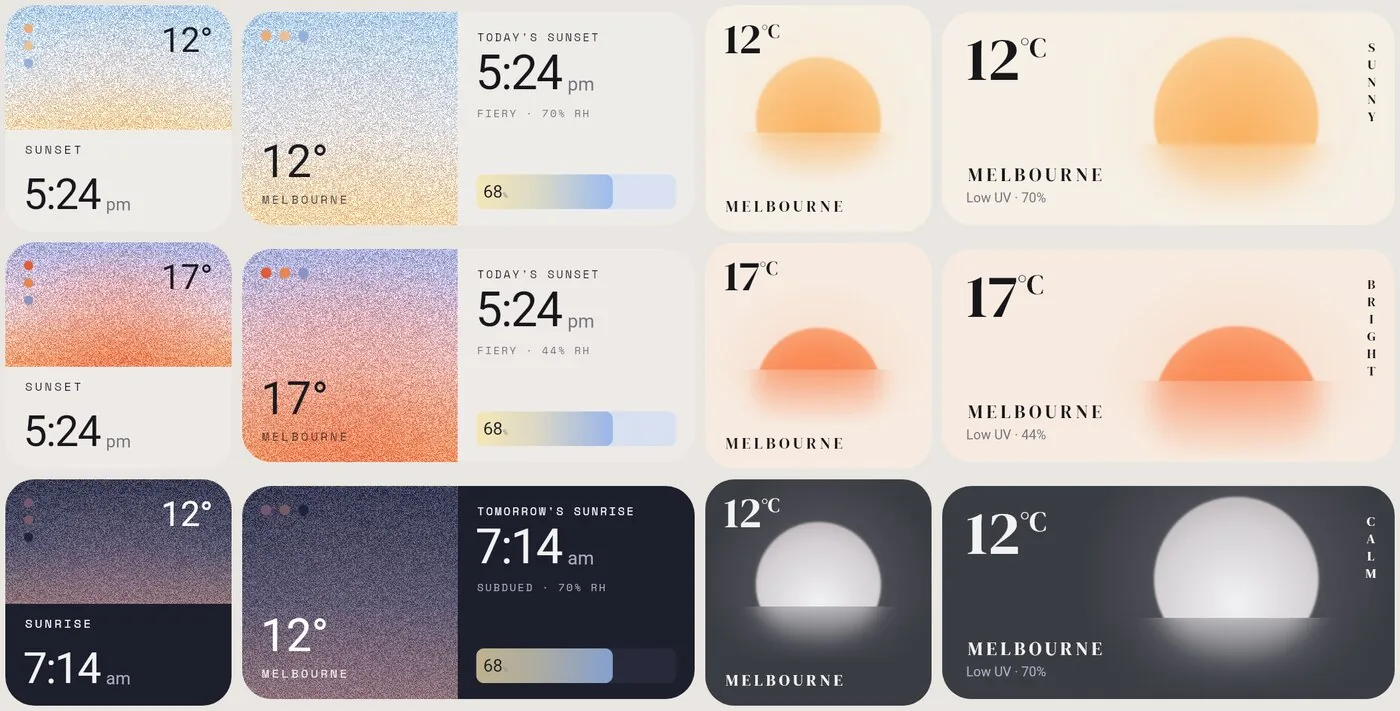 Home-screen widgets in both styles